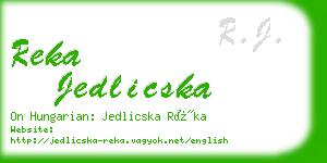 reka jedlicska business card